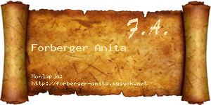 Forberger Anita névjegykártya