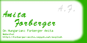 anita forberger business card